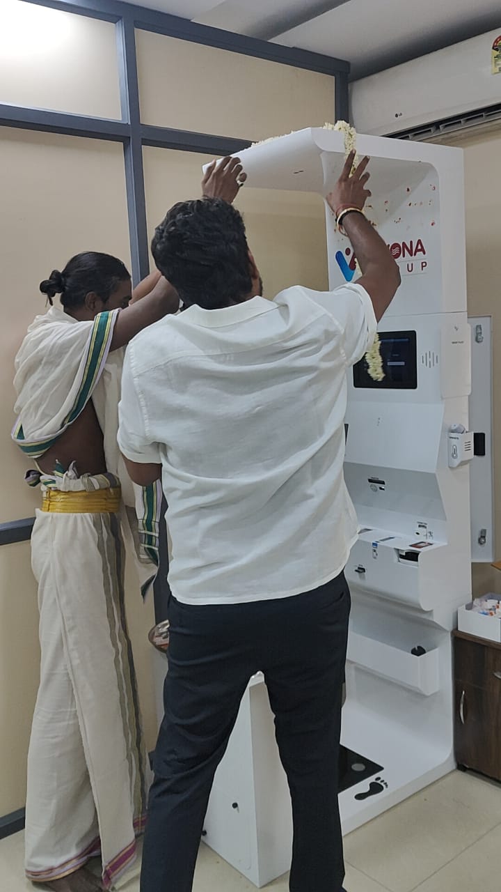 Traditional inauguration of a health kiosk marking Clinics On Cloud's presence in Telangana