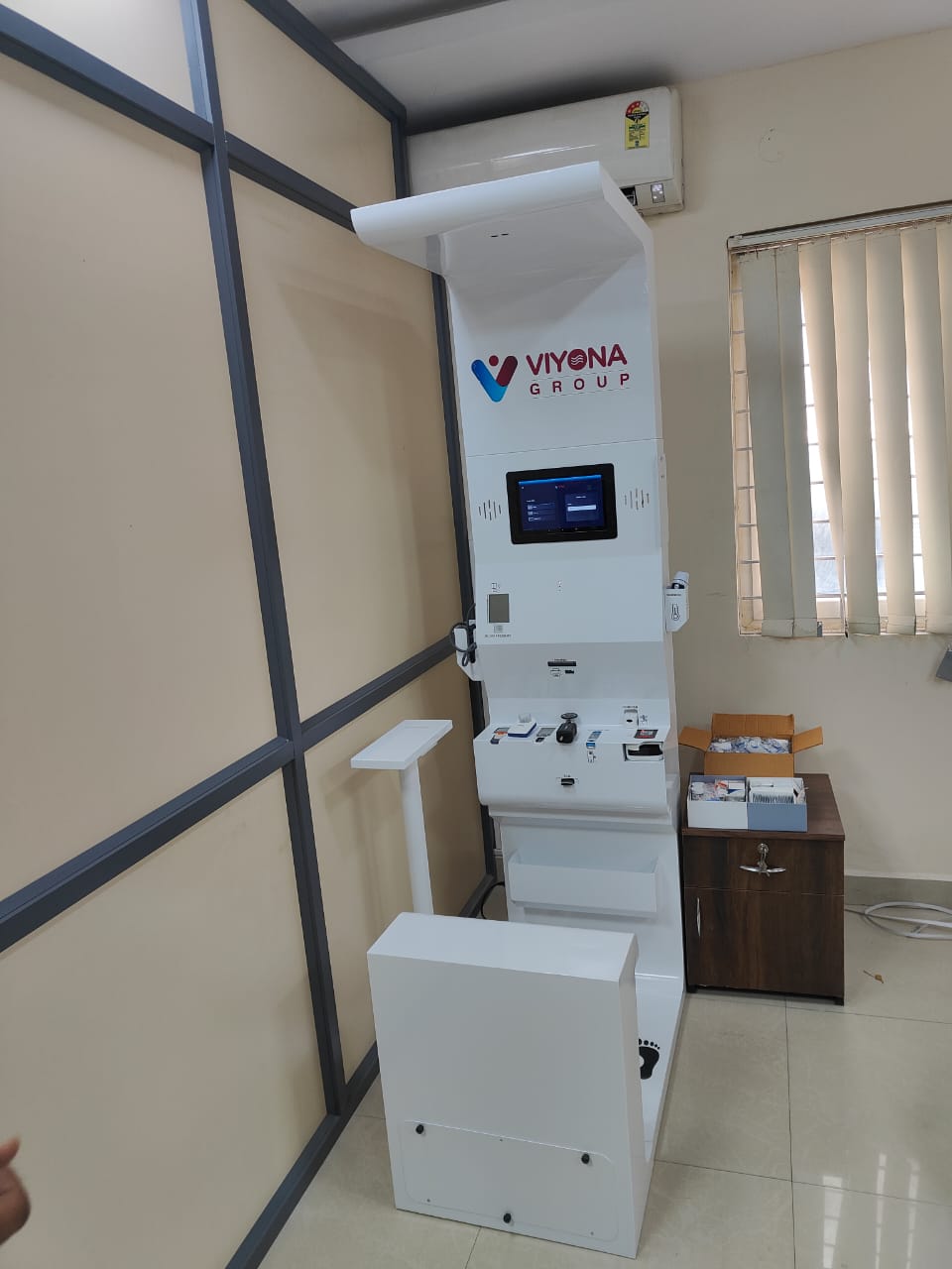 Health kiosk deployment under Clinics On Cloud's presence in Telangana, installed at a partner facility