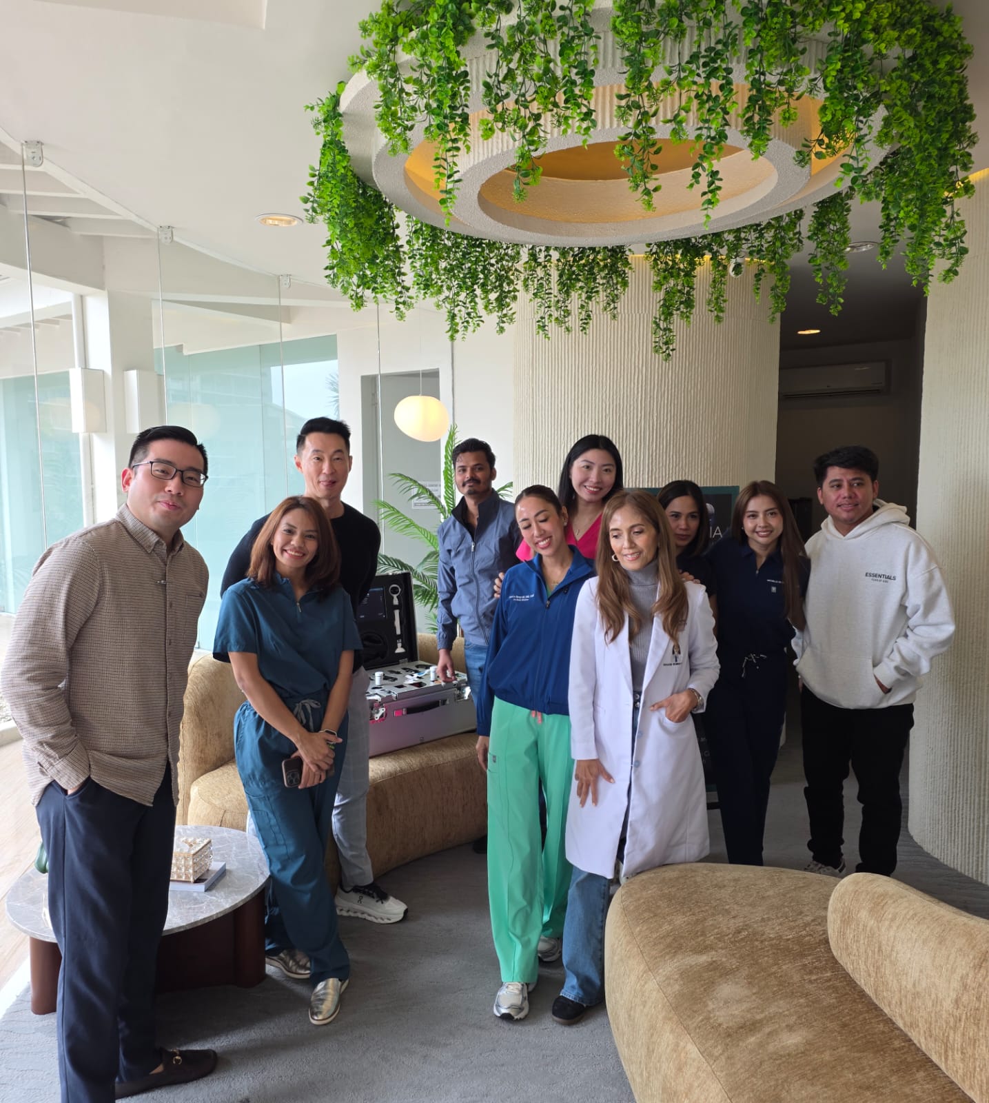 Clinics On Cloud team and clinical partners at a wellness lounge site visit, part of our presence in the Philippines