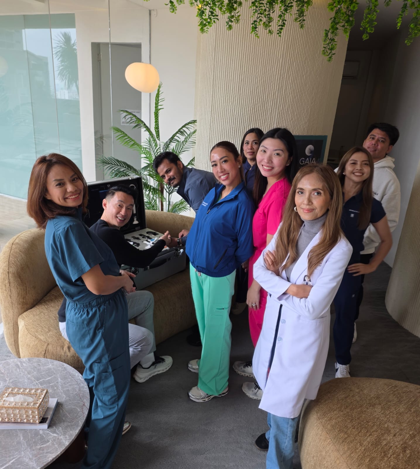 Clinics On Cloud portable box clinic unit demonstrated with clinical staff at a partner site in the Philippines