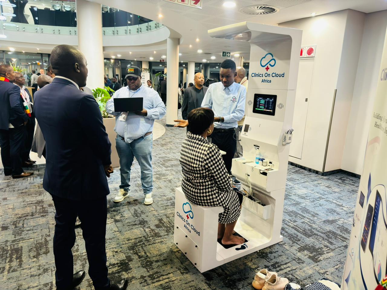 Clinics On Cloud Africa health kiosk demonstrated live during Africa healthcare infrastructure engagement